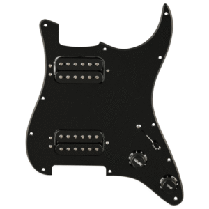 FENDER PRE-WIRED STRAT PICKGUARD QUADRA TAP HH BLACK 11 HOLE PG